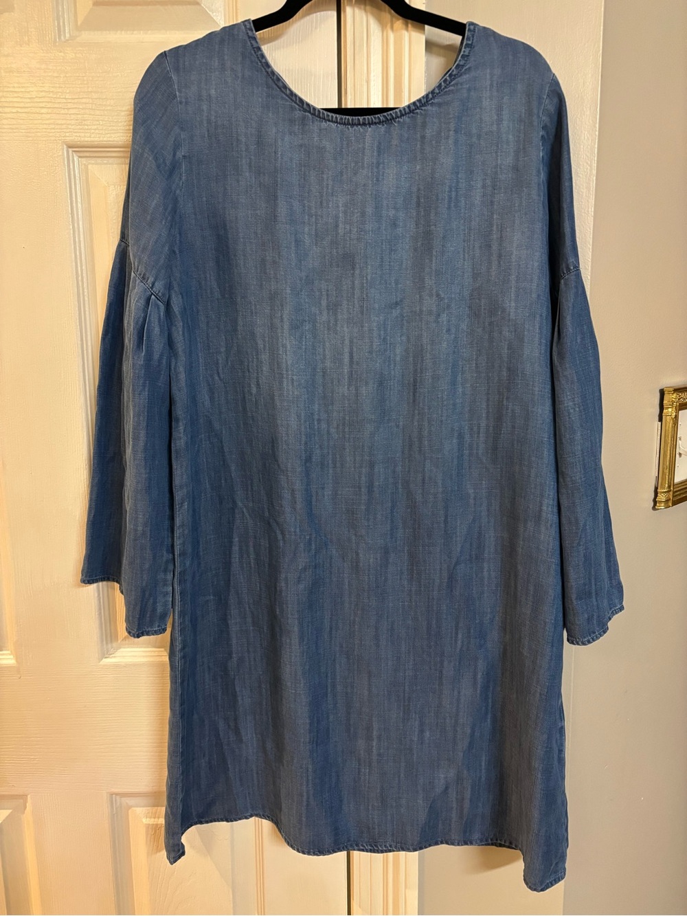 Anthropologie cloth & stone Blue Denim Long Sleeve Shift Dress Size L